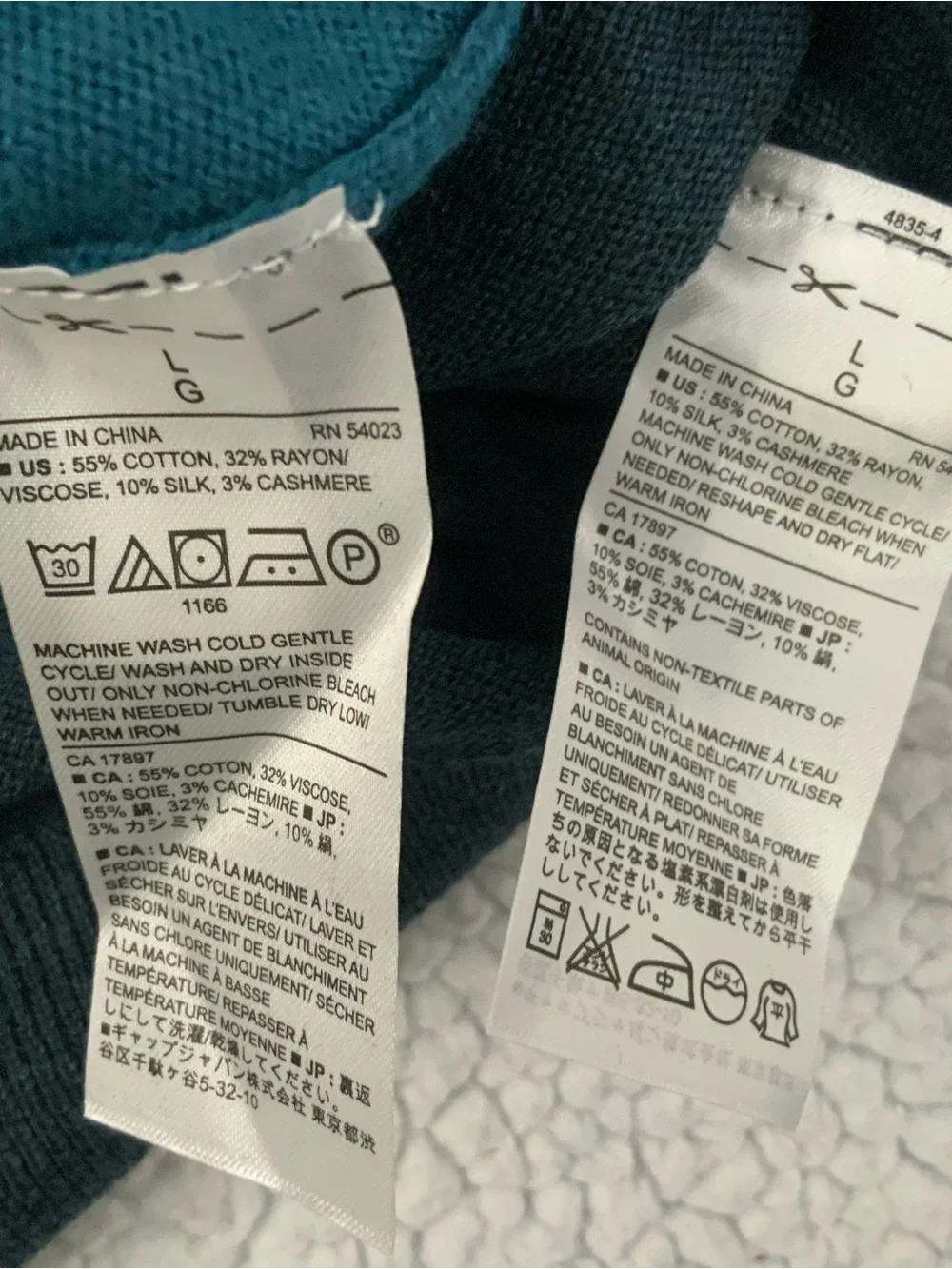 Banana Republic Mens L Premium Luxe Yarn Silk Cashmere Sweaters Lot Of 2 Blue